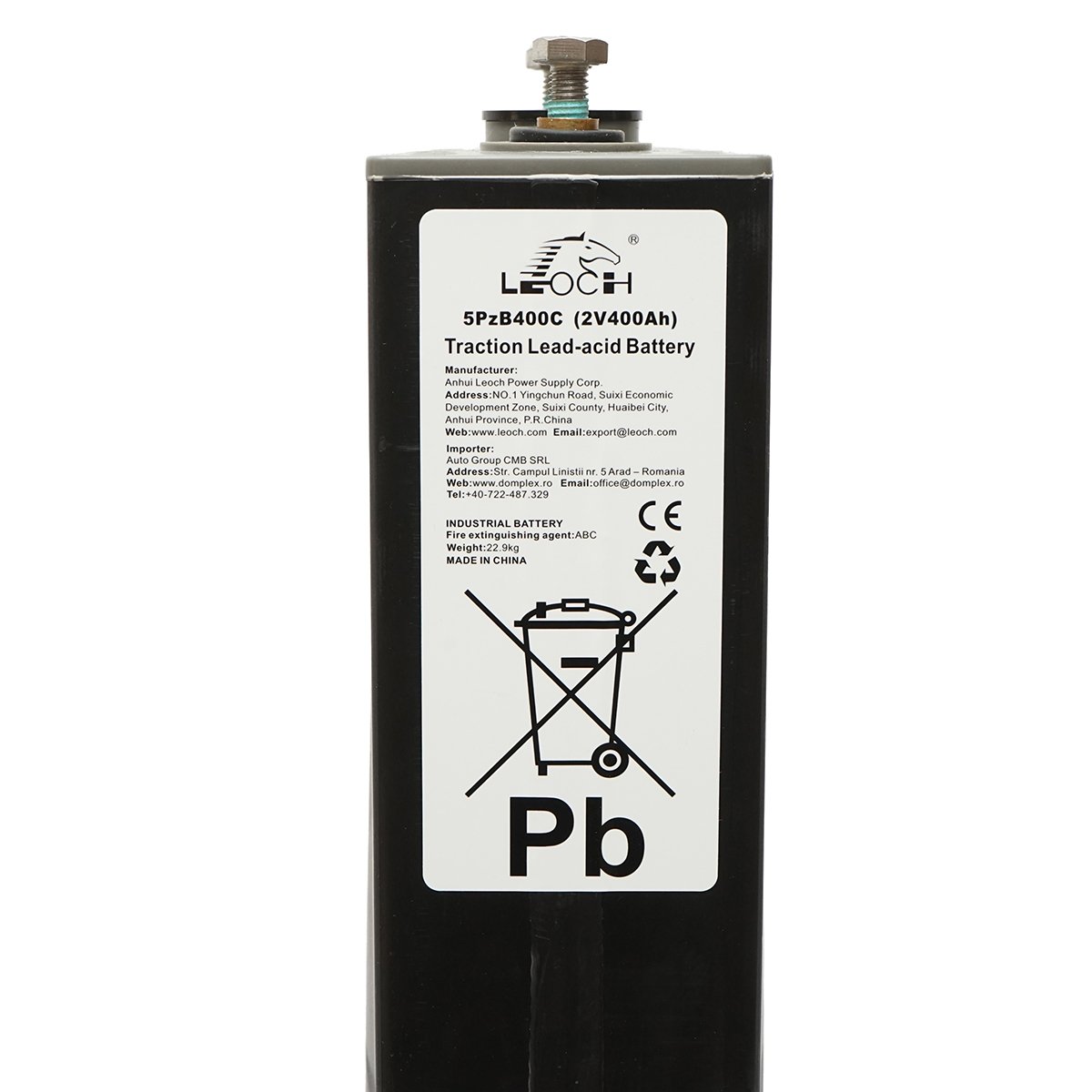 Baterie element tractiune 2V 400Ah pentru vehicule electrice 93x158x554x588mm Leoch Battery